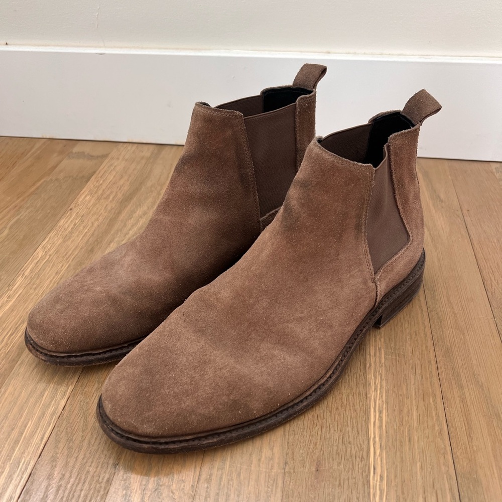 AllSaints Brown Suede Chelsea Boots